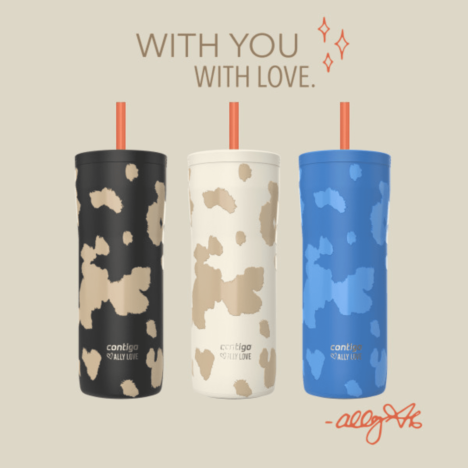 Contigo x Ally Love Streeterville 2.0 Stainless Steel Tumbler with Straw, 24 oz, Stellar Jay C112S