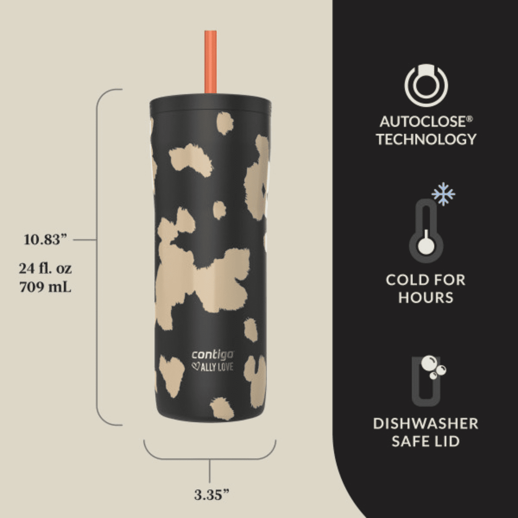 Contigo x Ally Love Streeterville 2.0 Stainless Steel Tumbler with Straw, 24 oz, Stellar Jay C112S