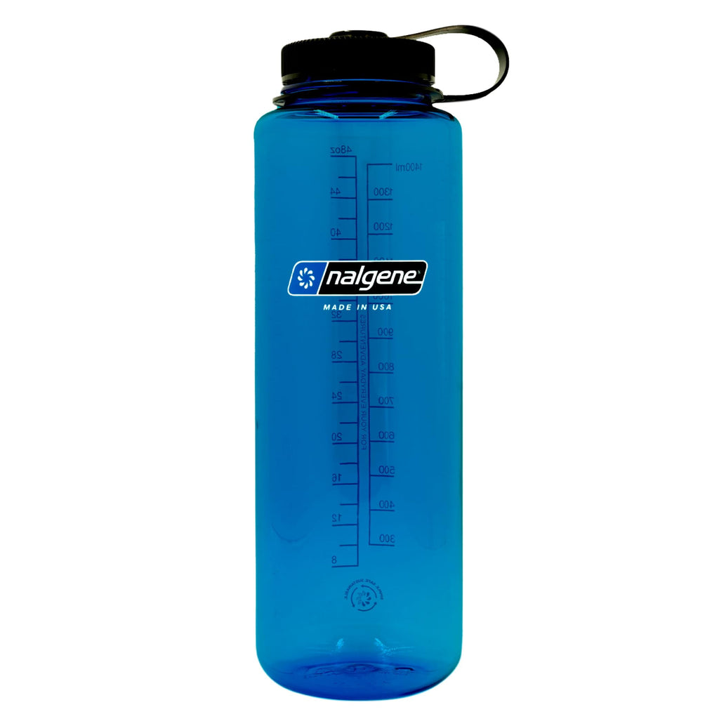 Nalgene Sustain Tritan BPA-Free Water Bottle Made with Material Derived from 50% Plastic Waste (using ISCC certified mass balance), 48 OZ, Wide Mouth, Blue C147M