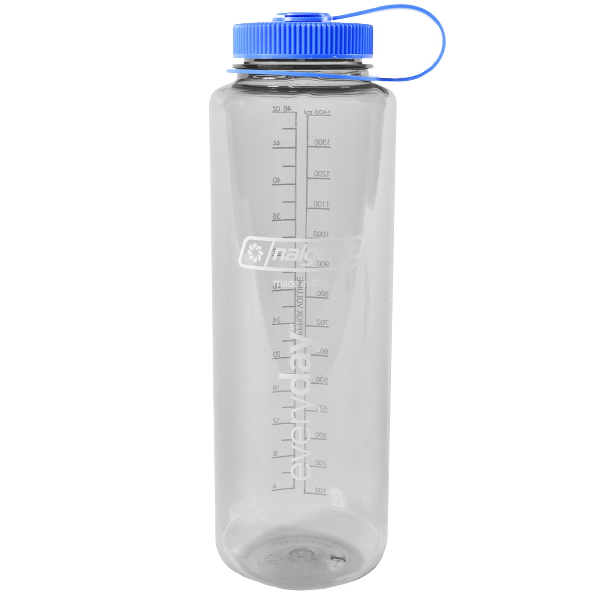 Nalgene Sustain Tritan BPA-Free Water Bottle Made with Material Derived from 50% Plastic Waste (using ISCC certified mass balance), 48 OZ, Wide Mouth, Blue C147M
