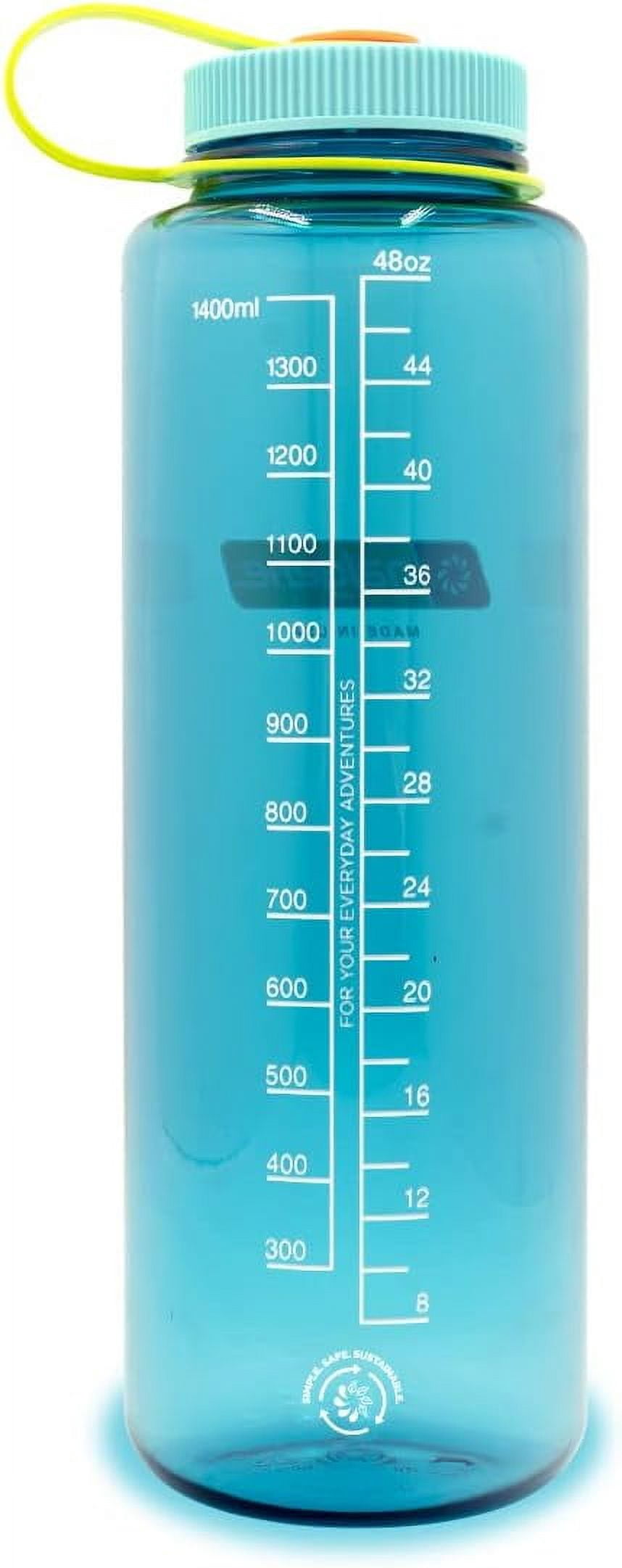 Nalgene Sustain Tritan BPA-Free Water Bottle Made with Material Derived from 50% Plastic Waste (using ISCC certified mass balance), 48 OZ, Wide Mouth, Blue C147M