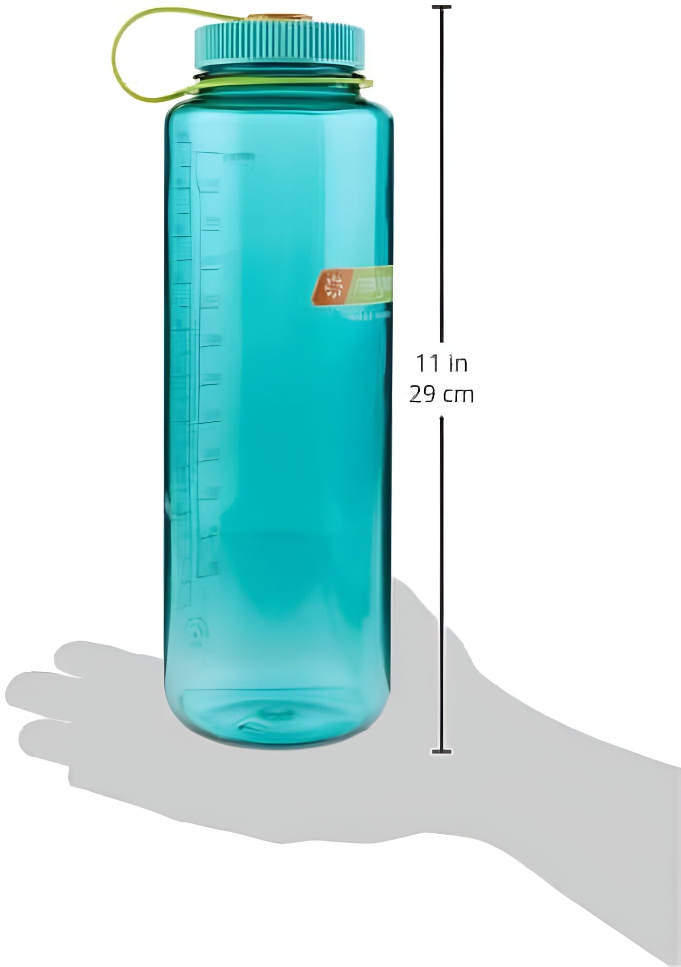Nalgene Sustain Tritan BPA-Free Water Bottle Made with Material Derived from 50% Plastic Waste (using ISCC certified mass balance), 48 OZ, Wide Mouth, Blue C147M