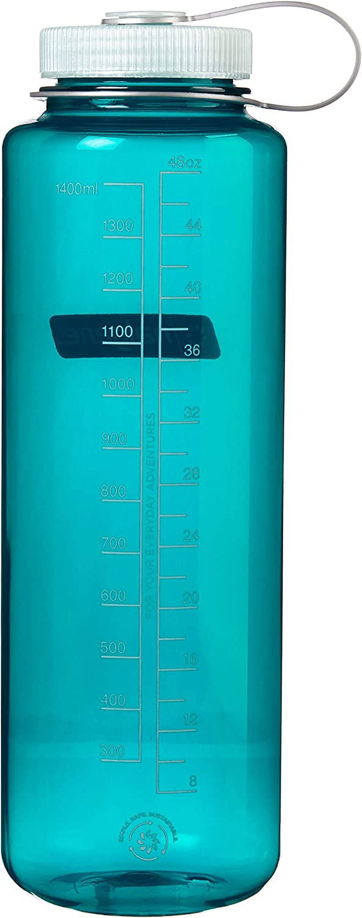 Nalgene Sustain Tritan BPA-Free Water Bottle Made with Material Derived from 50% Plastic Waste (using ISCC certified mass balance), 48 OZ, Wide Mouth, Blue C147M