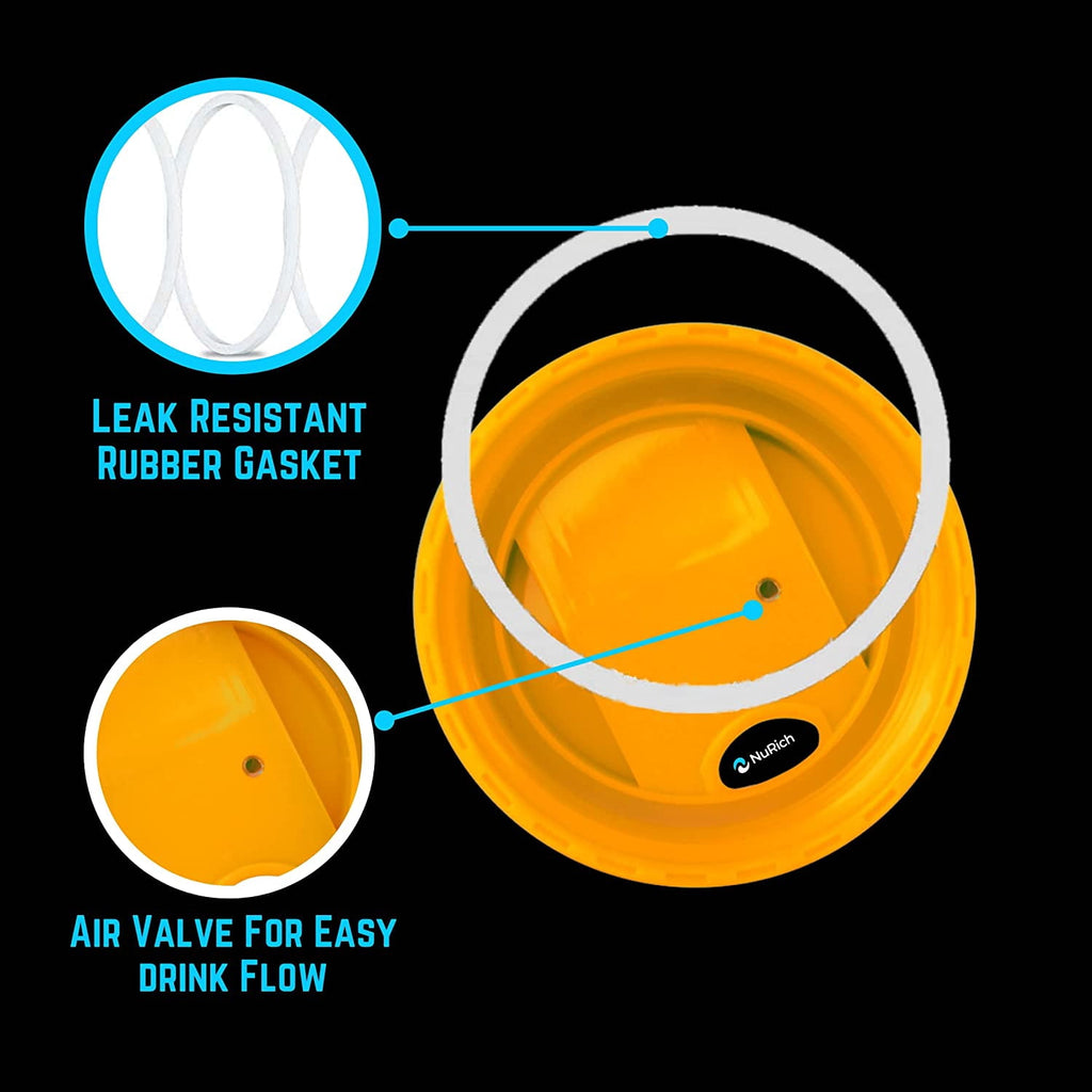 NuRich Hydro Wide Mouth Flip and Sip Replacement Coffee Lid or Cap Accessories Compatible with Hydroflask, Nalgene, and Many More Top Water Bottle Brands Sizes 12 16 18 20 32 40 64 Ounce C225P