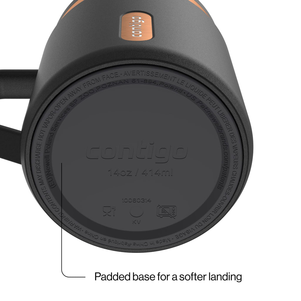 Contigo SnapSeal Leakproof Stainless Steel Reusable Travel Tumbler,Black/Bronze, 14 oz C027Q