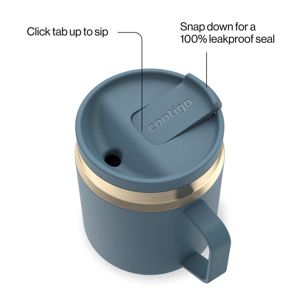 Contigo SnapSeal Leakproof Stainless Steel Reusable Travel Tumbler,Black/Bronze, 14 oz C027Q