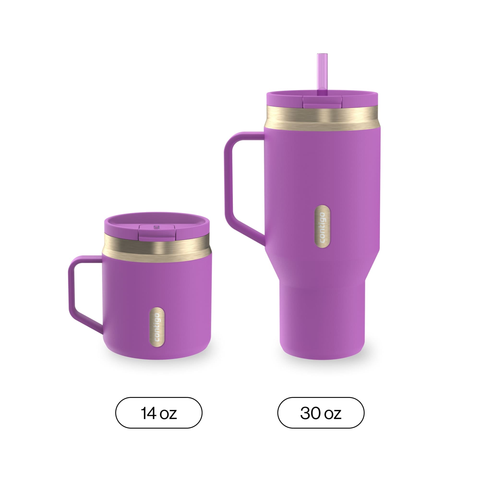 Contigo SnapSeal Leakproof Stainless Steel Reusable Travel Tumbler,Black/Bronze, 14 oz C027Q