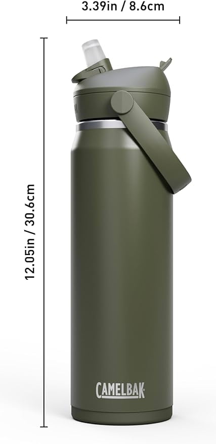 CamelBak Thrive™ Flip Straw Insulated Stainless Steel Water Bottle, 25 oz, Sierra Red C340G