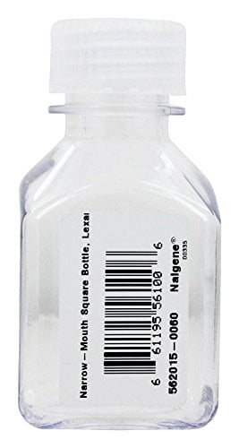 Nalgene Transparent Lexan Polycarbonate Square Storage Bottle - 8 oz. - Clear C184P