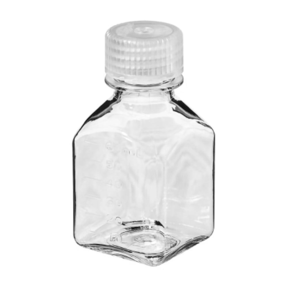 Nalgene Transparent Lexan Polycarbonate Square Storage Bottle - 8 oz. - Clear C184P
