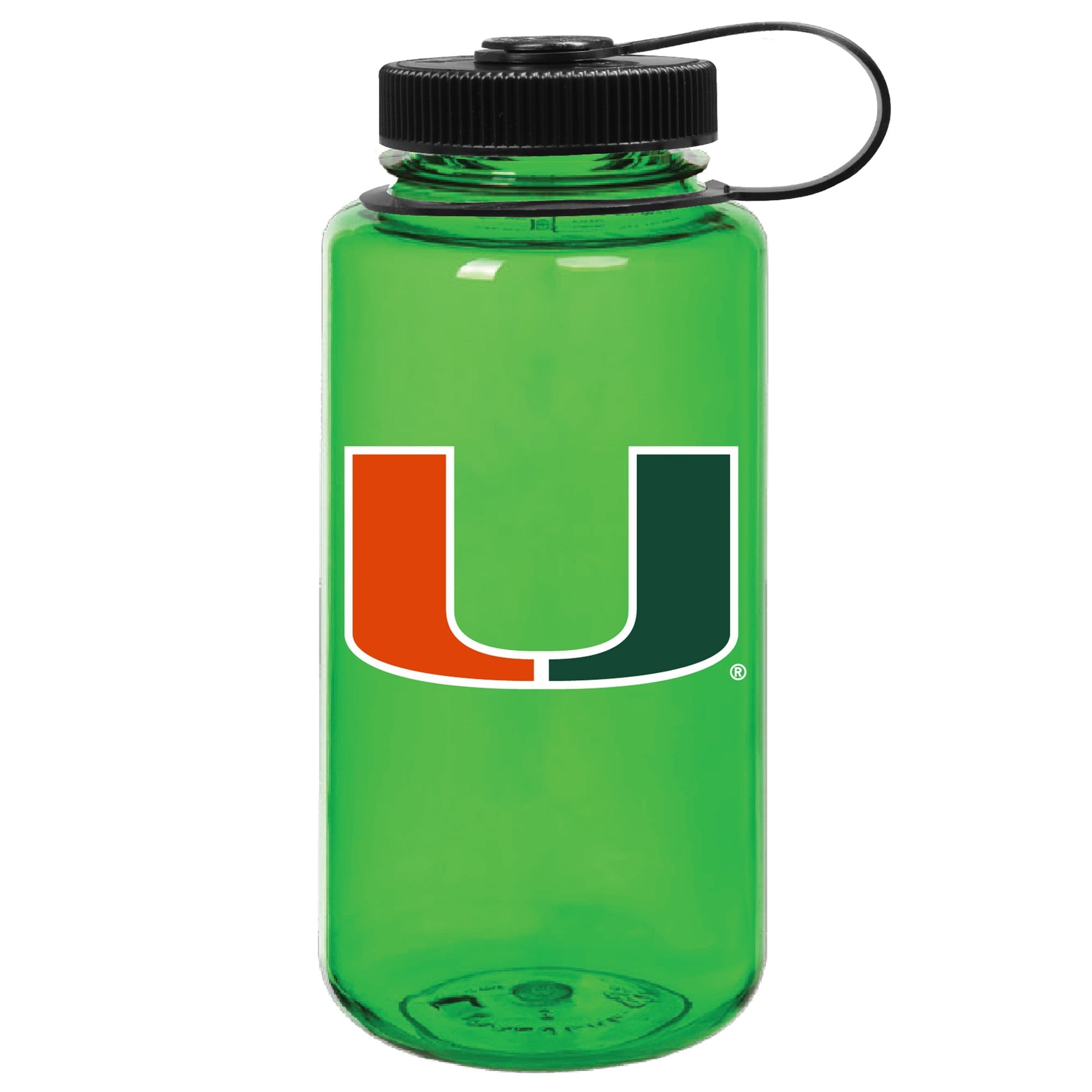 Green Miami Hurricanes 32oz. Nalgene Sustainable Wide Mouth Water Bottle C159D