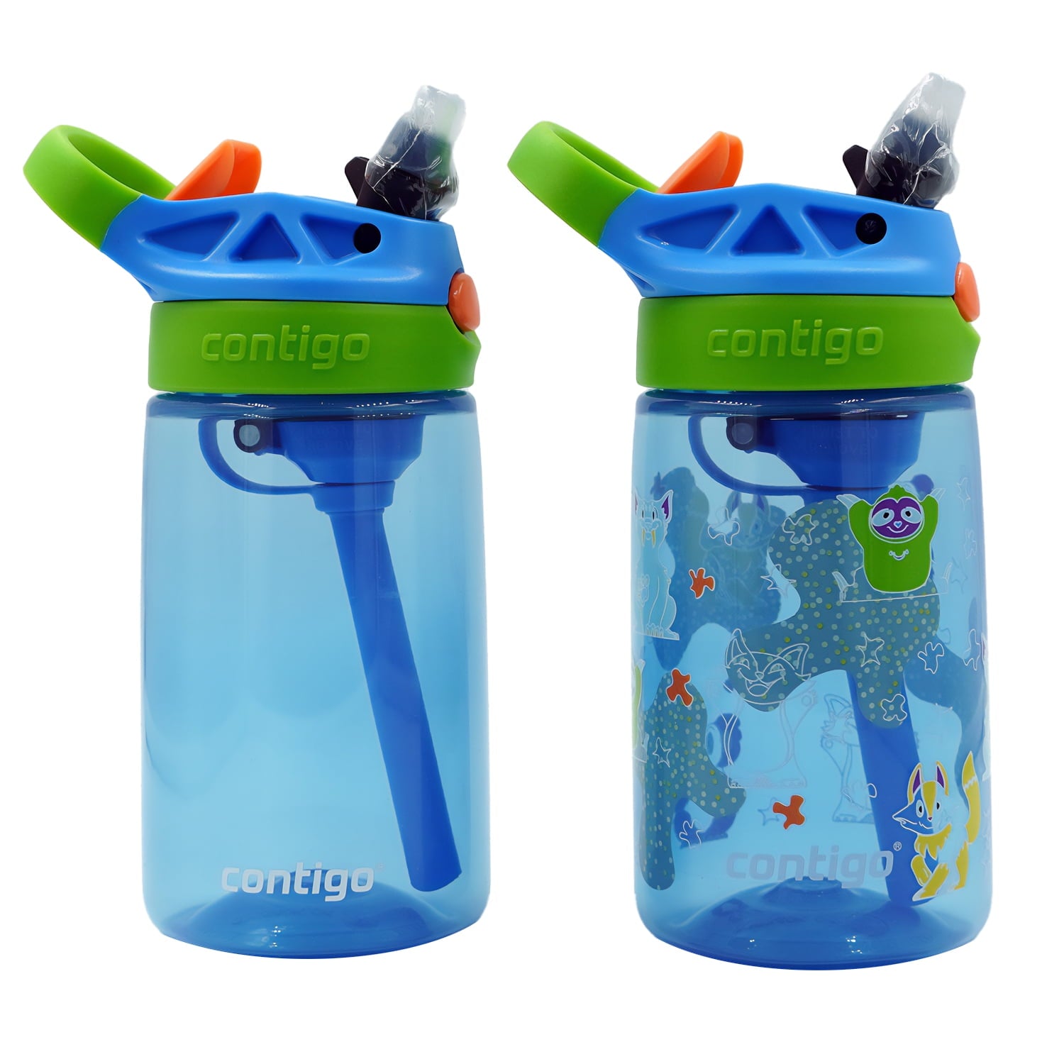 Contigo Kid's 14 oz. Aubrey Water Bottle 2-Pack - Bunnies/Frog C022S
