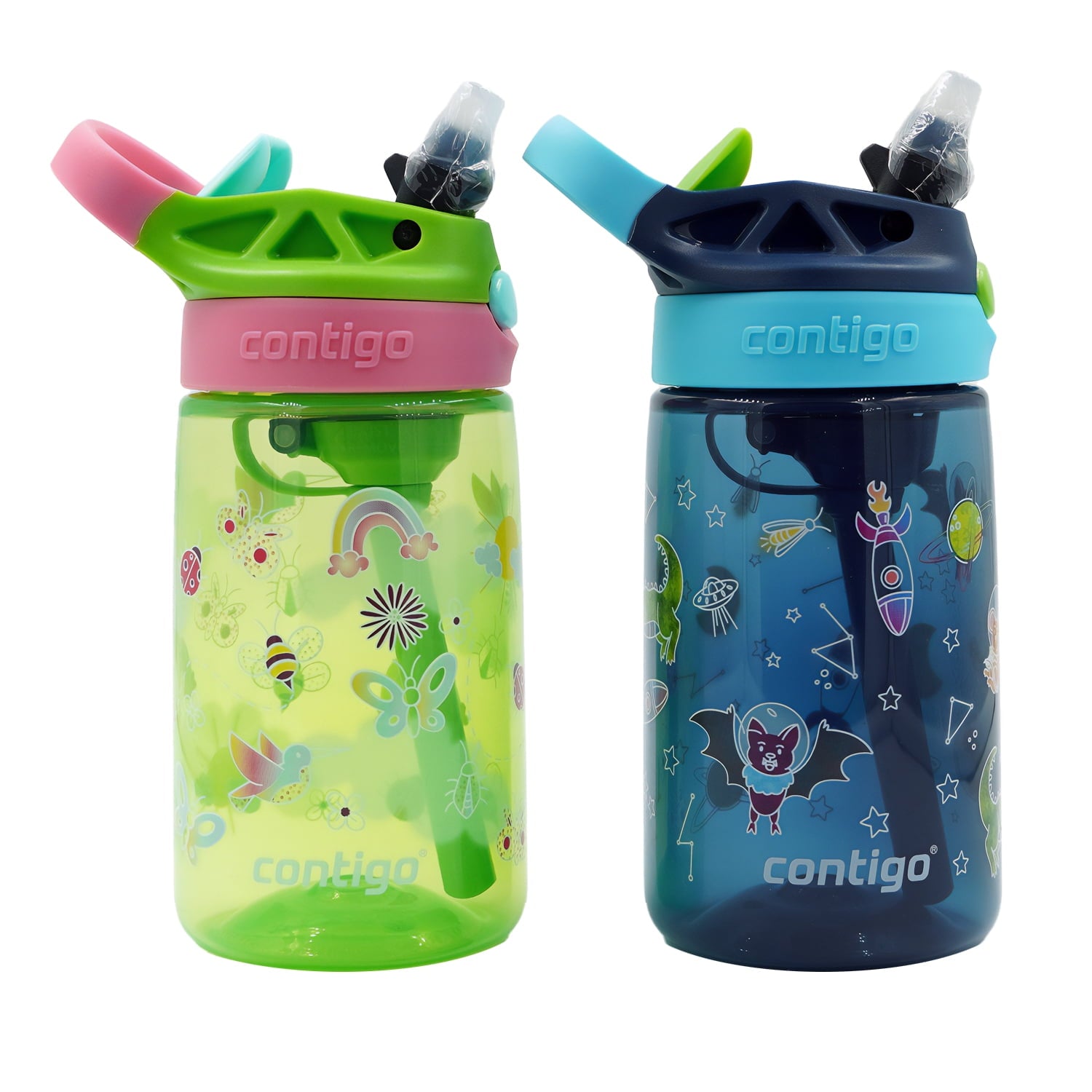 Contigo Kid's 14 oz. Aubrey Water Bottle 2-Pack - Bunnies/Frog C022S