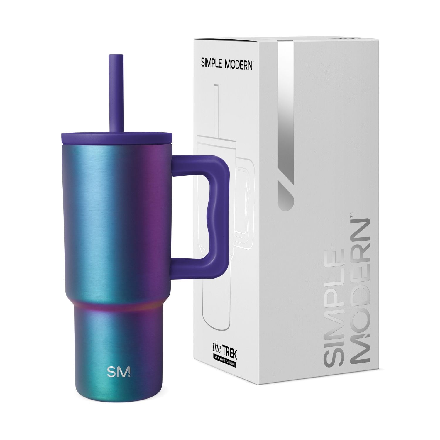 Simple Modern 24oz Trek Tumbler with handle and Silicone Straw Lid | Asteroid C411B