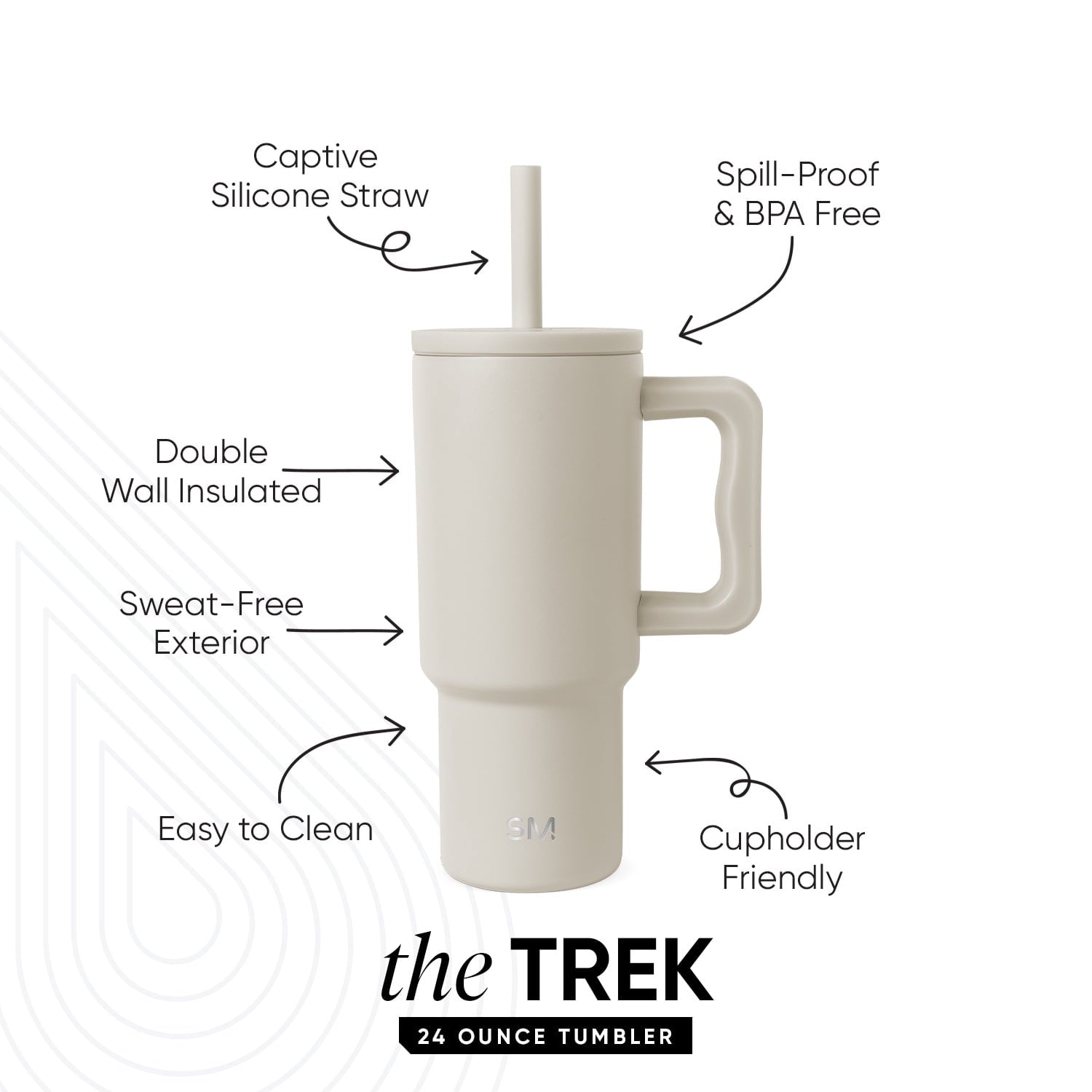 Simple Modern 24oz Trek Tumbler with handle and Silicone Straw Lid | Asteroid C411B