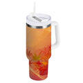 40 oz Insulated Stainless Steel Tumbler Double Wall Stainless Steel Tumbler with 2-Way Drinking Red Maple Leaves in Autumn C475K