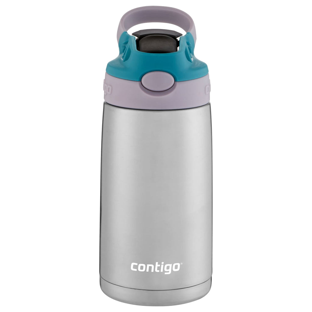 Contigo Kids Stainless Steel Water Bottle with Redesigned AUTOSPOUT Straw Lid Eggplant and Punch, 13 fl oz. C116K