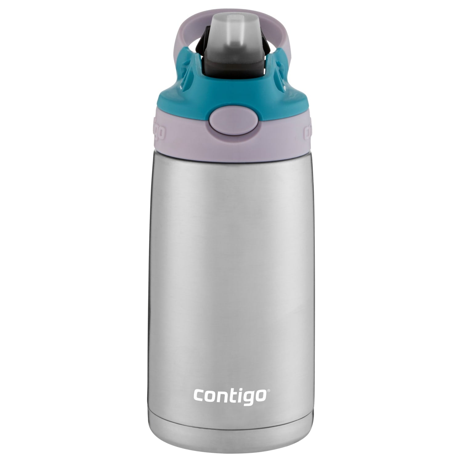 Contigo Kids Stainless Steel Water Bottle with Redesigned AUTOSPOUT Straw Lid Eggplant and Punch, 13 fl oz. C116K
