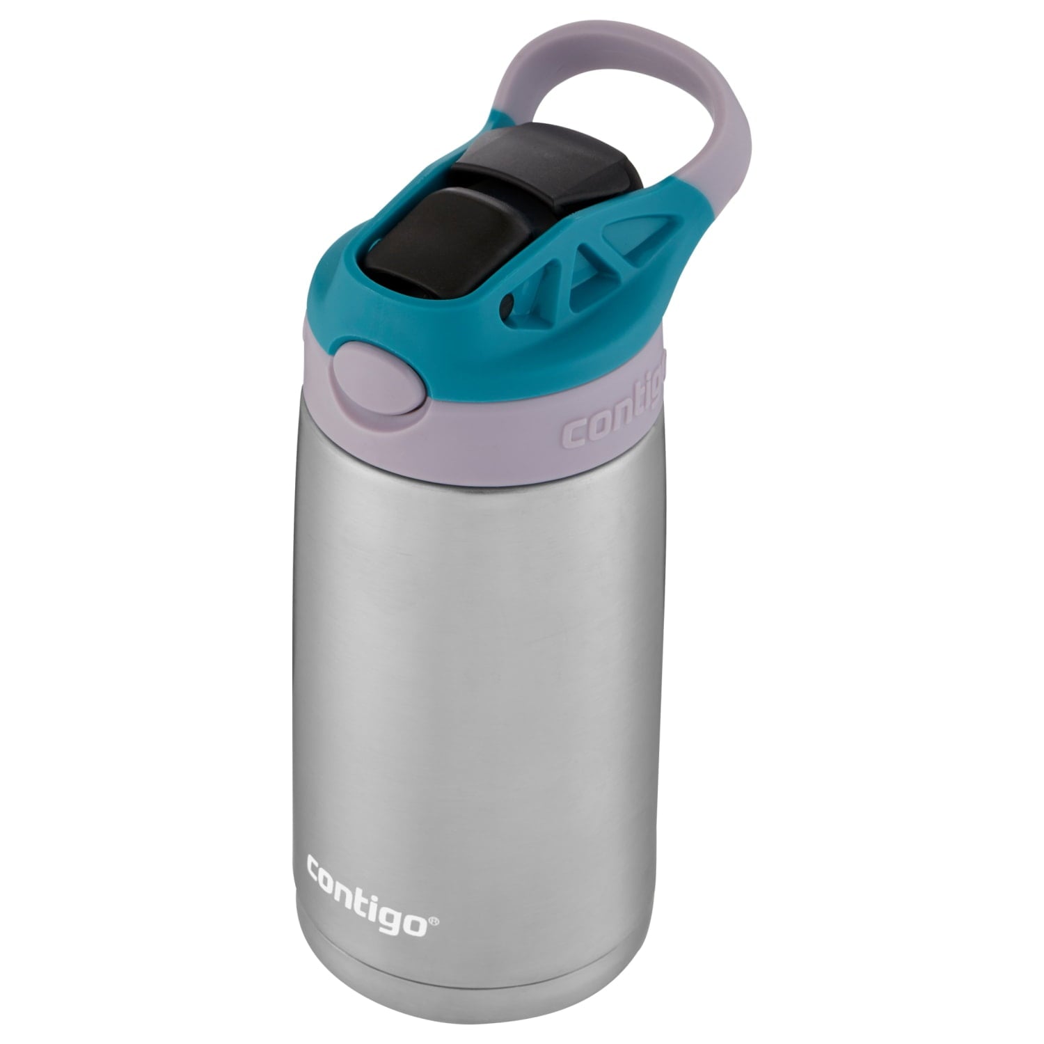 Contigo Kids Stainless Steel Water Bottle with Redesigned AUTOSPOUT Straw Lid Eggplant and Punch, 13 fl oz. C116K
