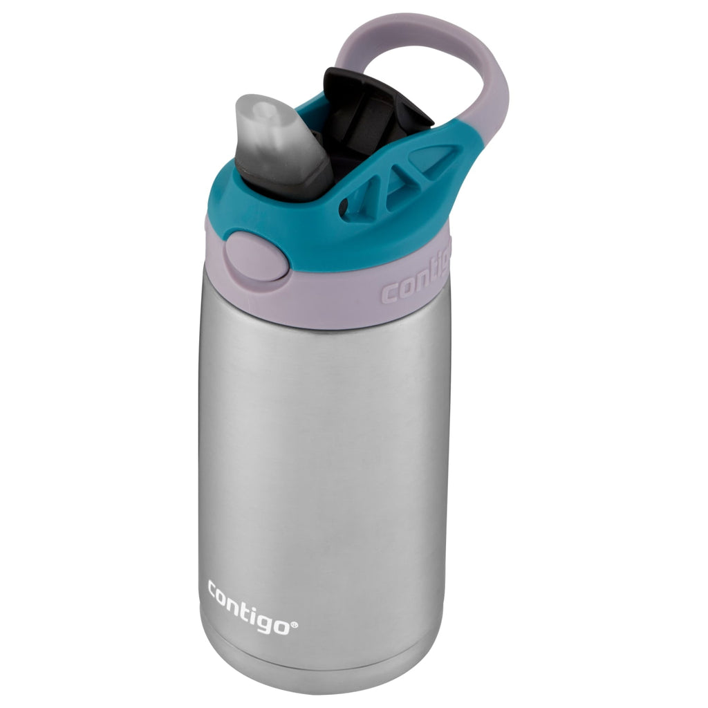Contigo Kids Stainless Steel Water Bottle with Redesigned AUTOSPOUT Straw Lid Eggplant and Punch, 13 fl oz. C116K