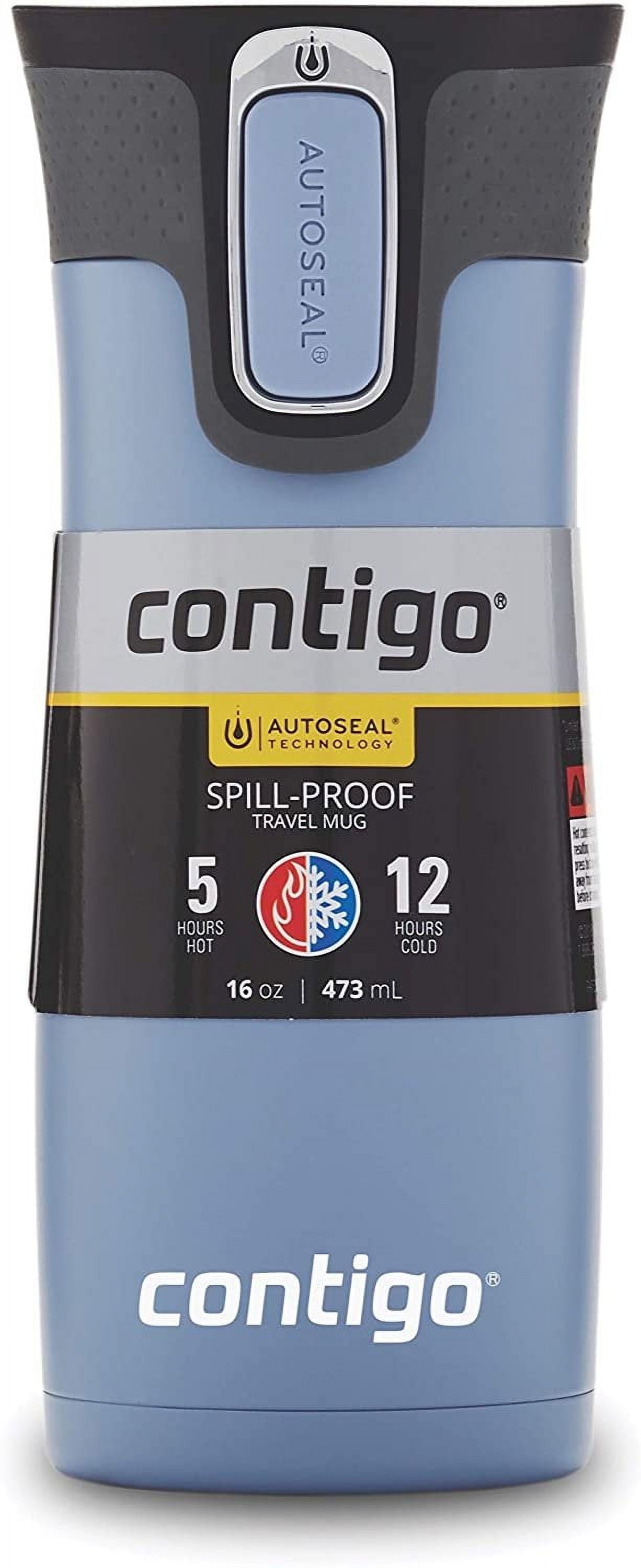 Contigo AUTOSEAL West Loop 2.0 Travel Mug, 16 oz., Stainless Steel with Black Button C098V