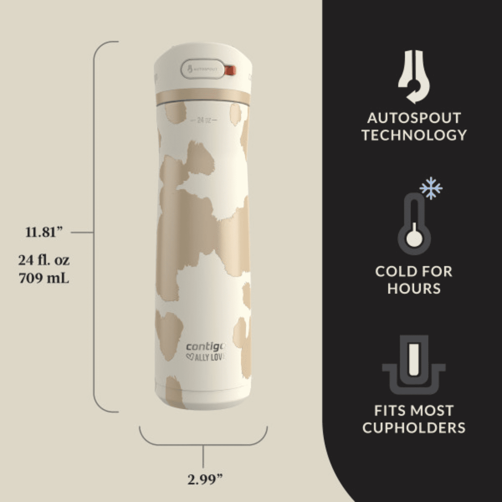Contigo x Ally Love Ashland Chill 2.0 Stainless Steel Water Bottle with Autospout Lid, 24 oz, Oatmilk C092K