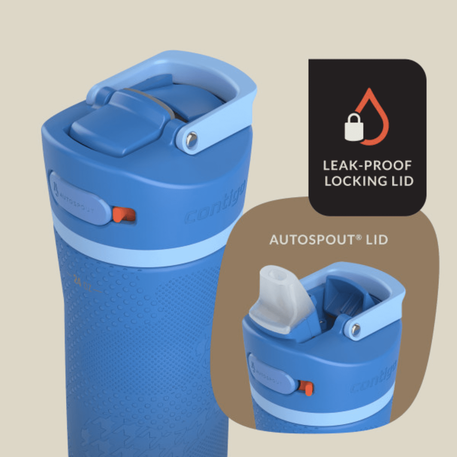 Contigo x Ally Love Ashland Chill 2.0 Stainless Steel Water Bottle with Autospout Lid, 24 oz, Oatmilk C092K