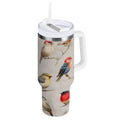 40 oz Insulated Stainless Steel Tumbler Double Wall Stainless Steel Tumbler with 2-Way Drinking Birds Pattern C612K