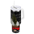 40 oz Insulated Stainless Steel Tumbler Double Wall Stainless Steel Tumbler with 2-Way Drinking Red Truck with Christmas Tree C669U