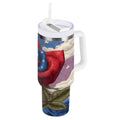 40 oz Insulated Stainless Steel Tumbler Double Wall Stainless Steel Tumbler with 2-Way Drinking Roses and Clouds C523J