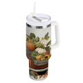 40 oz Insulated Stainless Steel Tumbler Double Wall Stainless Steel Tumbler with 2-Way Drinking Truck Full Of Pumpkins C650K