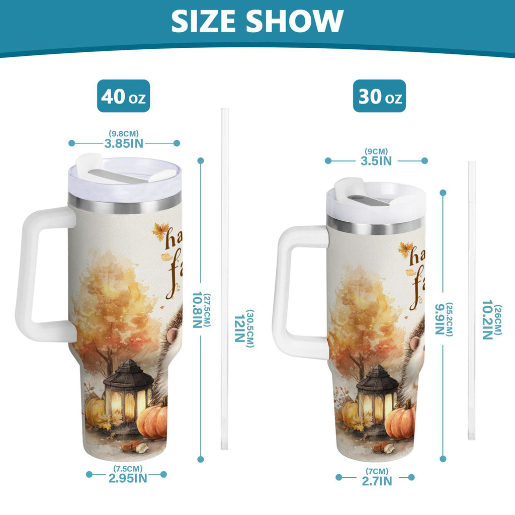 30 oz Insulated Stainless Steel Tumbler Double Wall Stainless Steel Tumbler with 2-Way Drinking Cute Little Hedgehog C625E