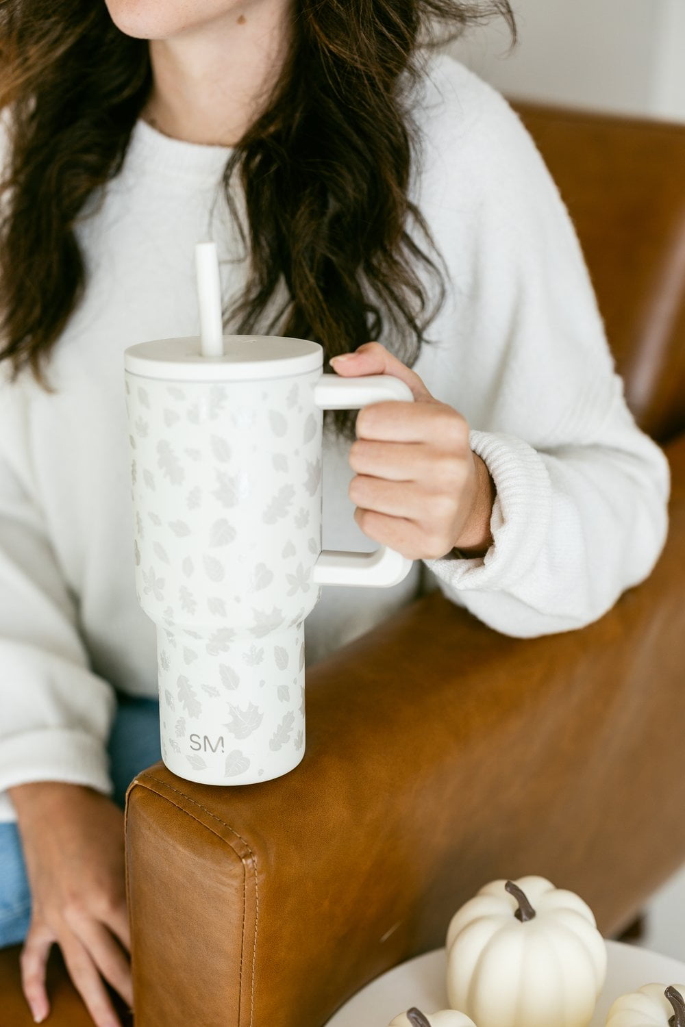 Simple Modern 30 fl oz Insulated Stainless Steel Trek Tumbler with Straw Lid | Seaglass Sage and Cream Checkmate C690P