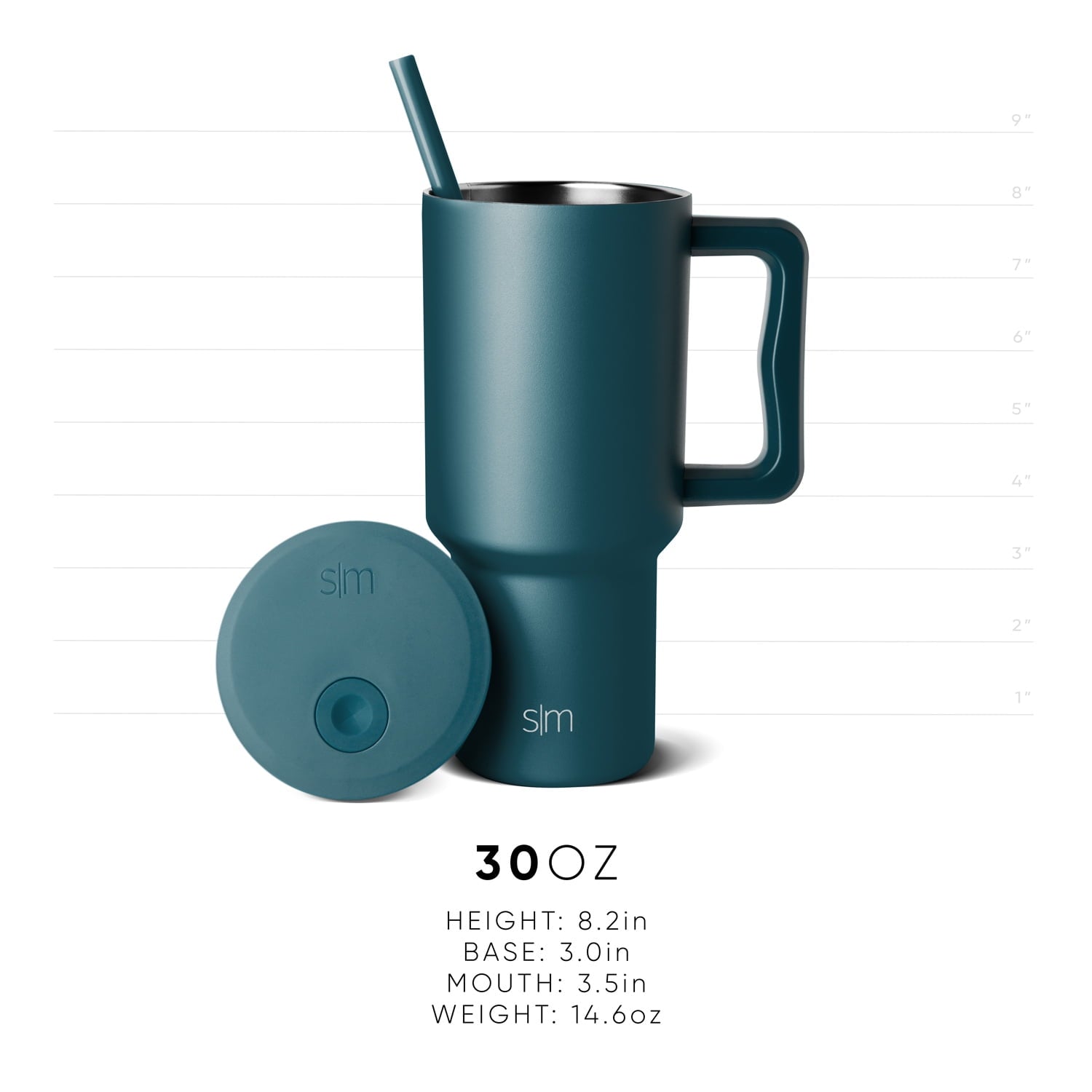 Simple Modern 30 fl oz Insulated Stainless Steel Trek Tumbler with Straw Lid | Seaglass Sage and Cream Checkmate C690P