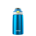 Kids Water Bottle with Straw 13 oz Autospout, Easy Clean Lid, Pop Up Spill Proof Valve, Durable BPA Free Plastic, for School Sports Travel, Blue C060V