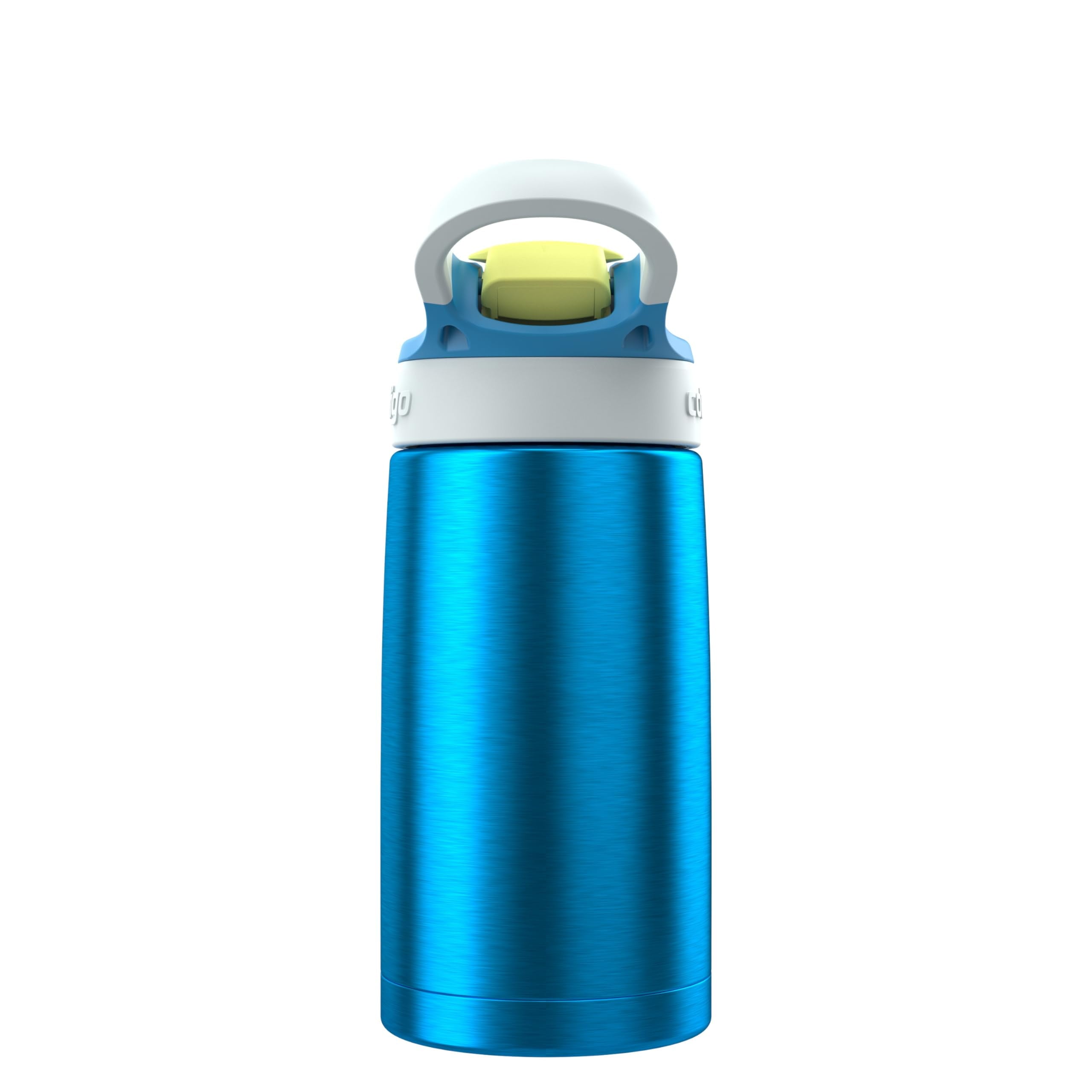 Kids Water Bottle with Straw 13 oz Autospout, Easy Clean Lid, Pop Up Spill Proof Valve, Durable BPA Free Plastic, for School Sports Travel, Blue C060V