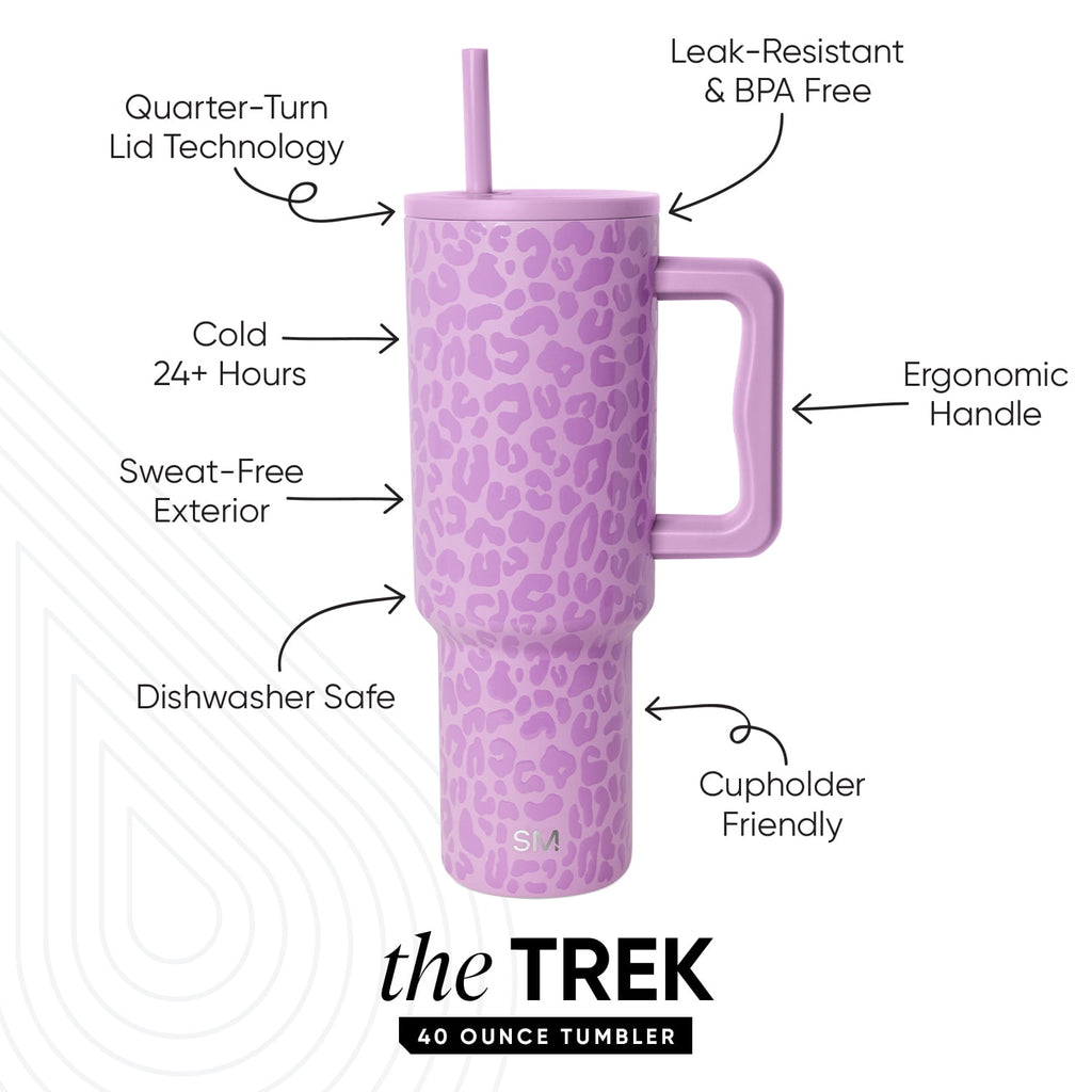 Simple Modern 40 fl oz Insulated Stainless Steel Trek Tumbler with Straw Lid | Blush C392Z