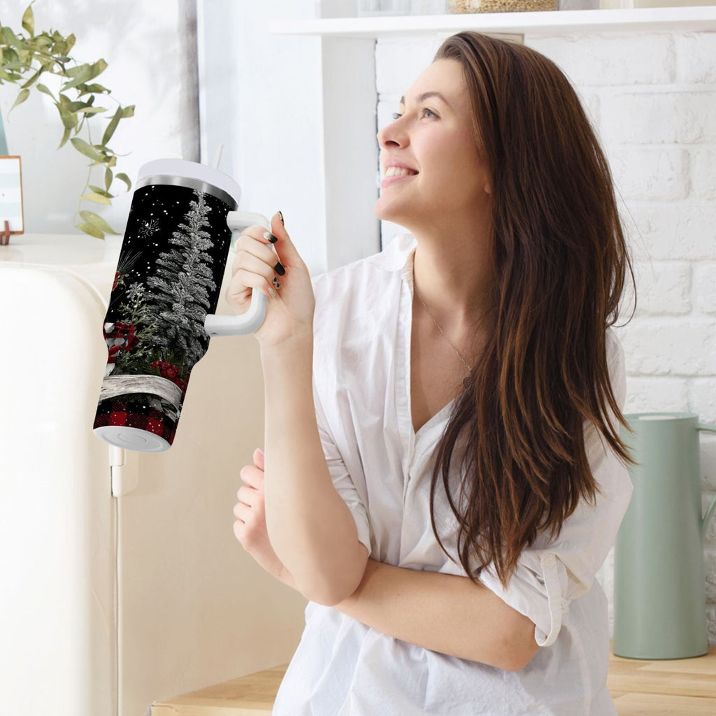 30 oz Insulated Stainless Steel Tumbler Double Wall Stainless Steel Tumbler with 2-Way Drinking Christmas Snowman C583N