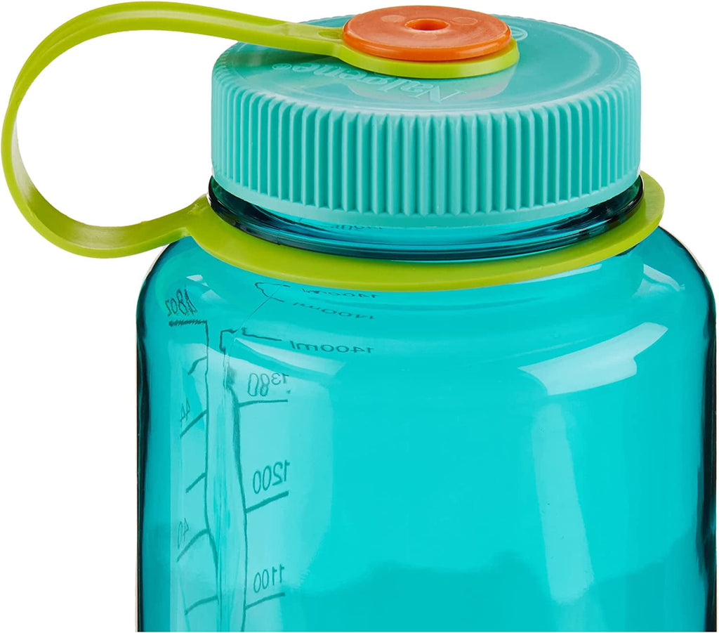 Nalgene Sustain Tritan BPA-Free Water Made with Material Derived from 50% Plastic Waste (using ISCC certified mass balance), 48 OZ, Wide Mouth, Cerulean C149B