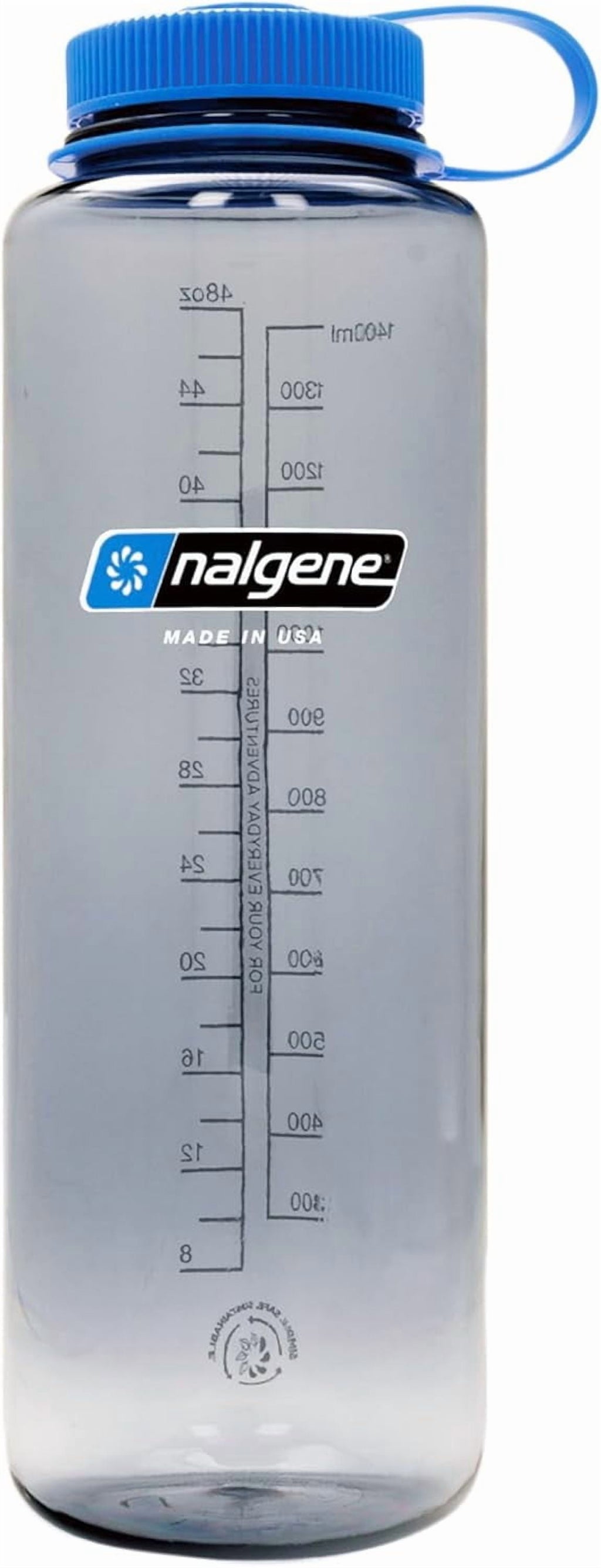 Nalgene Sustain Tritan BPA-Free Water Made with Material Derived from 50% Plastic Waste (using ISCC certified mass balance), 48 OZ, Wide Mouth, Cerulean C149B