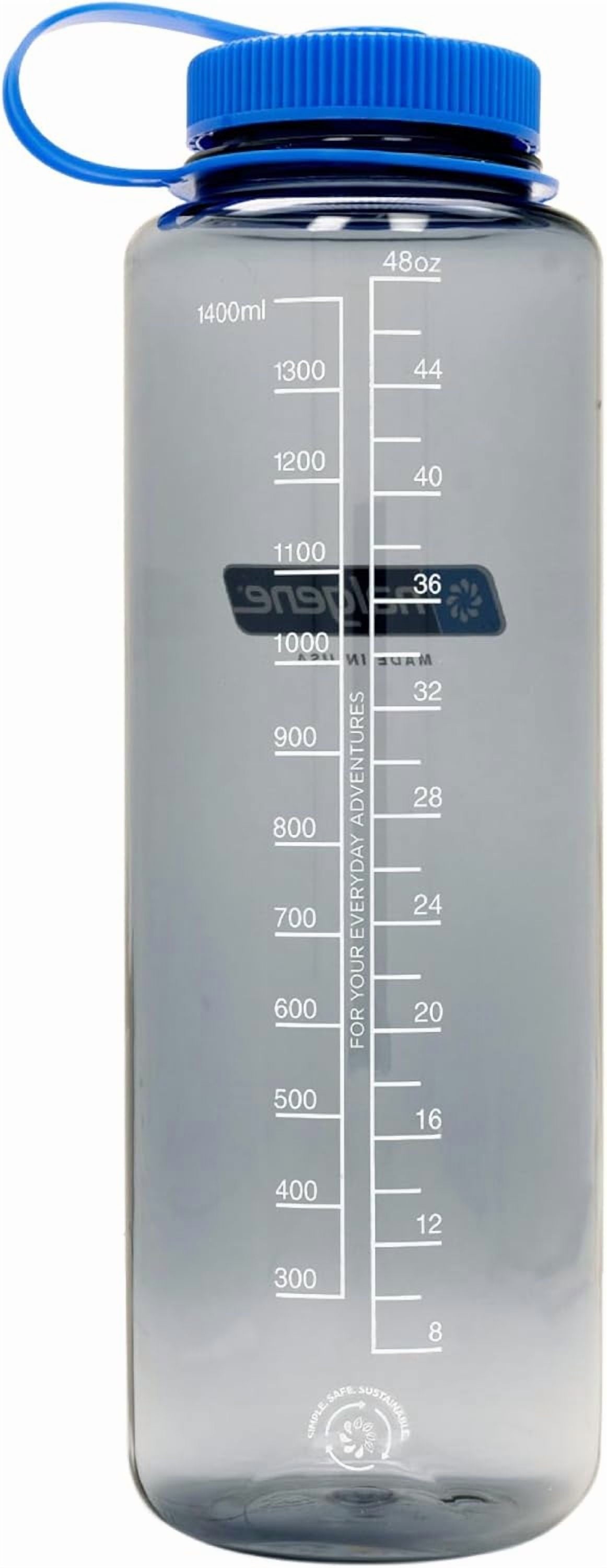 Nalgene Sustain Tritan BPA-Free Water Made with Material Derived from 50% Plastic Waste (using ISCC certified mass balance), 48 OZ, Wide Mouth, Cerulean C149B