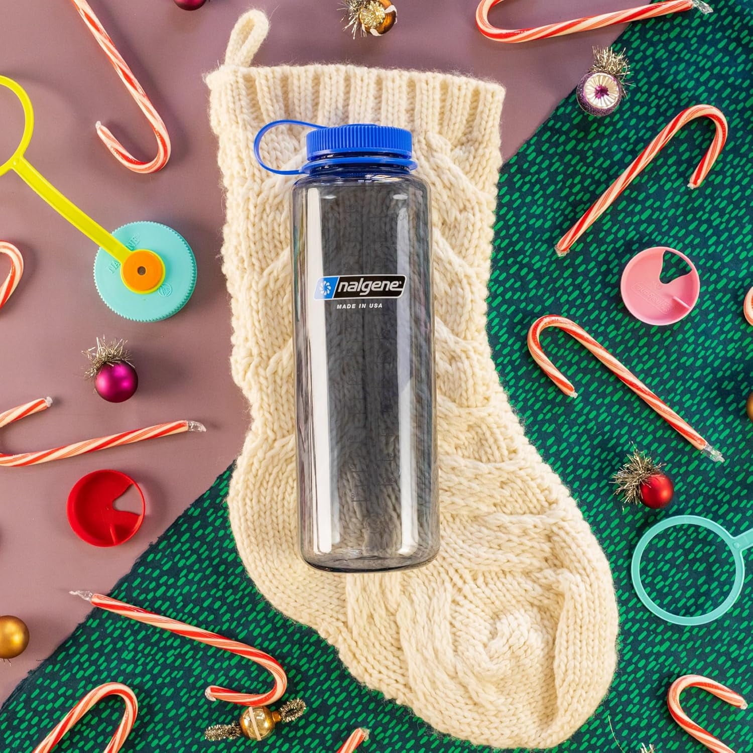Nalgene Sustain Tritan BPA-Free Water Made with Material Derived from 50% Plastic Waste (using ISCC certified mass balance), 48 OZ, Wide Mouth, Cerulean C149B