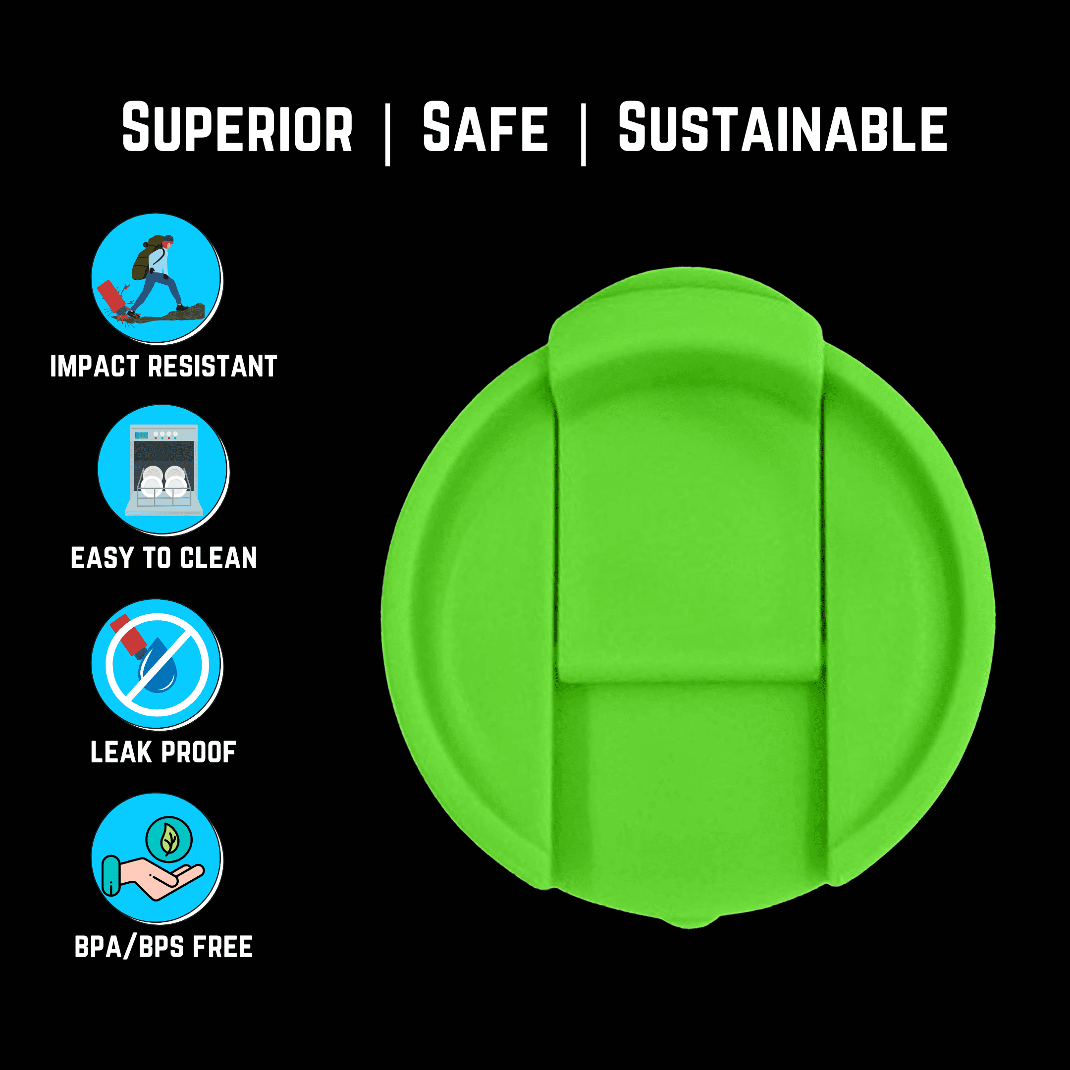 NuRich Hydro Wide Mouth Flip and Sip Replacement Coffee Lid or Cap Accessories Compatible with Hydroflask, Nalgene, and Many More Top Water Bottle Brands Sizes 12 16 18 20 32 40 64 Ounce C224Q