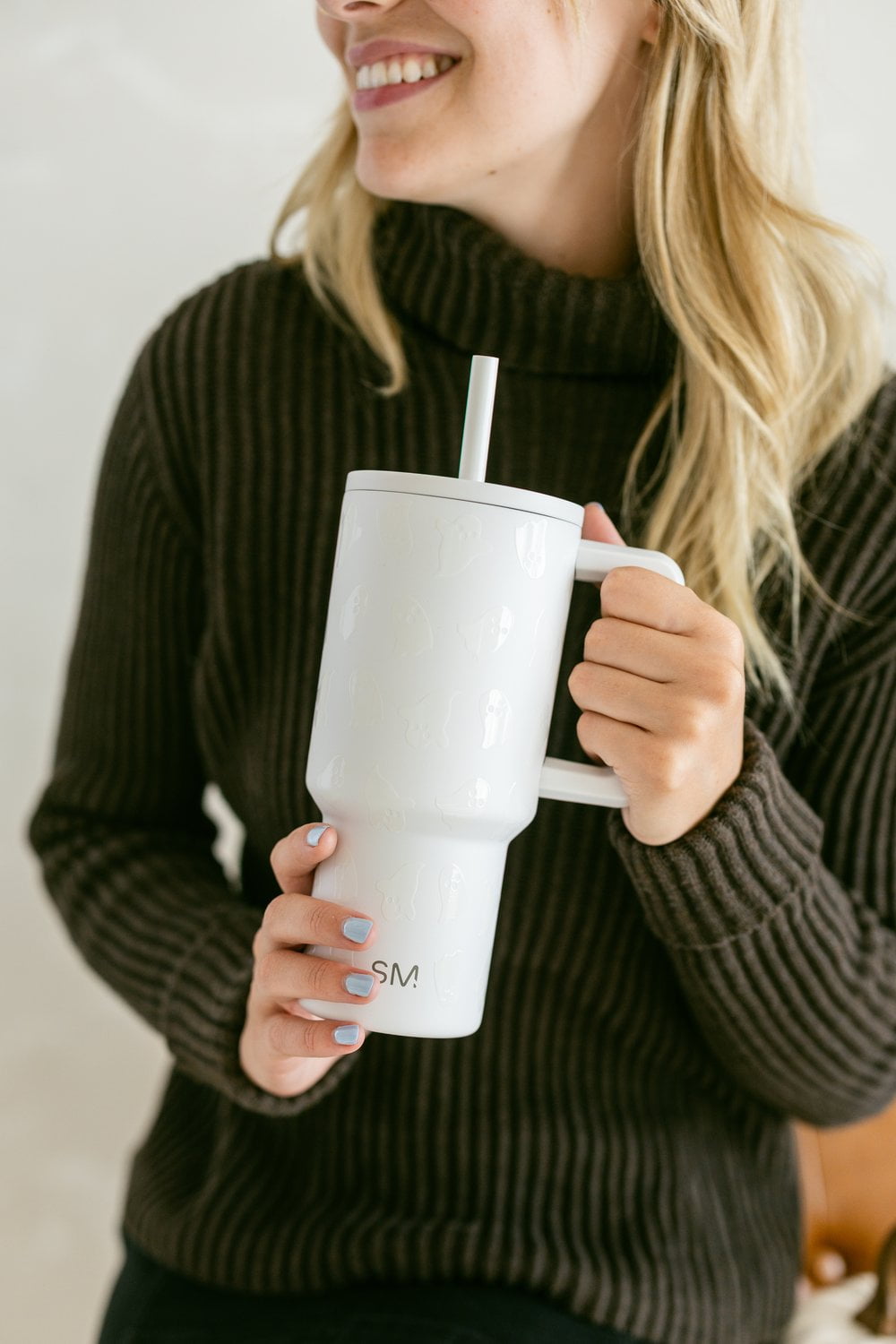 Simple Modern 30 fl oz Insulated Stainless Steel Trek Tumbler with Straw Lid | Seaglass Sage and Cream Checkmate C690P