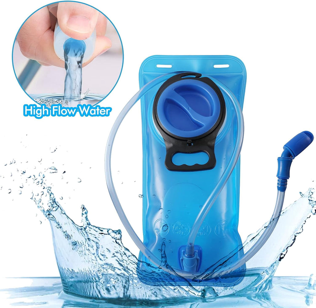 TAGVO Hydration Bladder 2 Liter BPA Free 70oz + Cleaning Brushes Kit, Leakproof Water Bladder Travel Reservoir Hydration Bag, Easy Cleaning by 3 Brushes and Air Drying by Collapsible Frame C383M