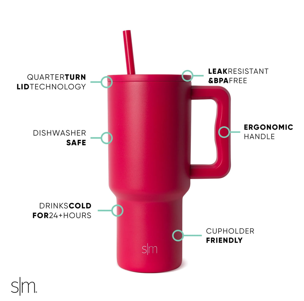 Simple Modern 30 fl oz Insulated Stainless Steel Trek Tumbler with Straw Lid | Seaglass Sage and Cream Checkmate C690P