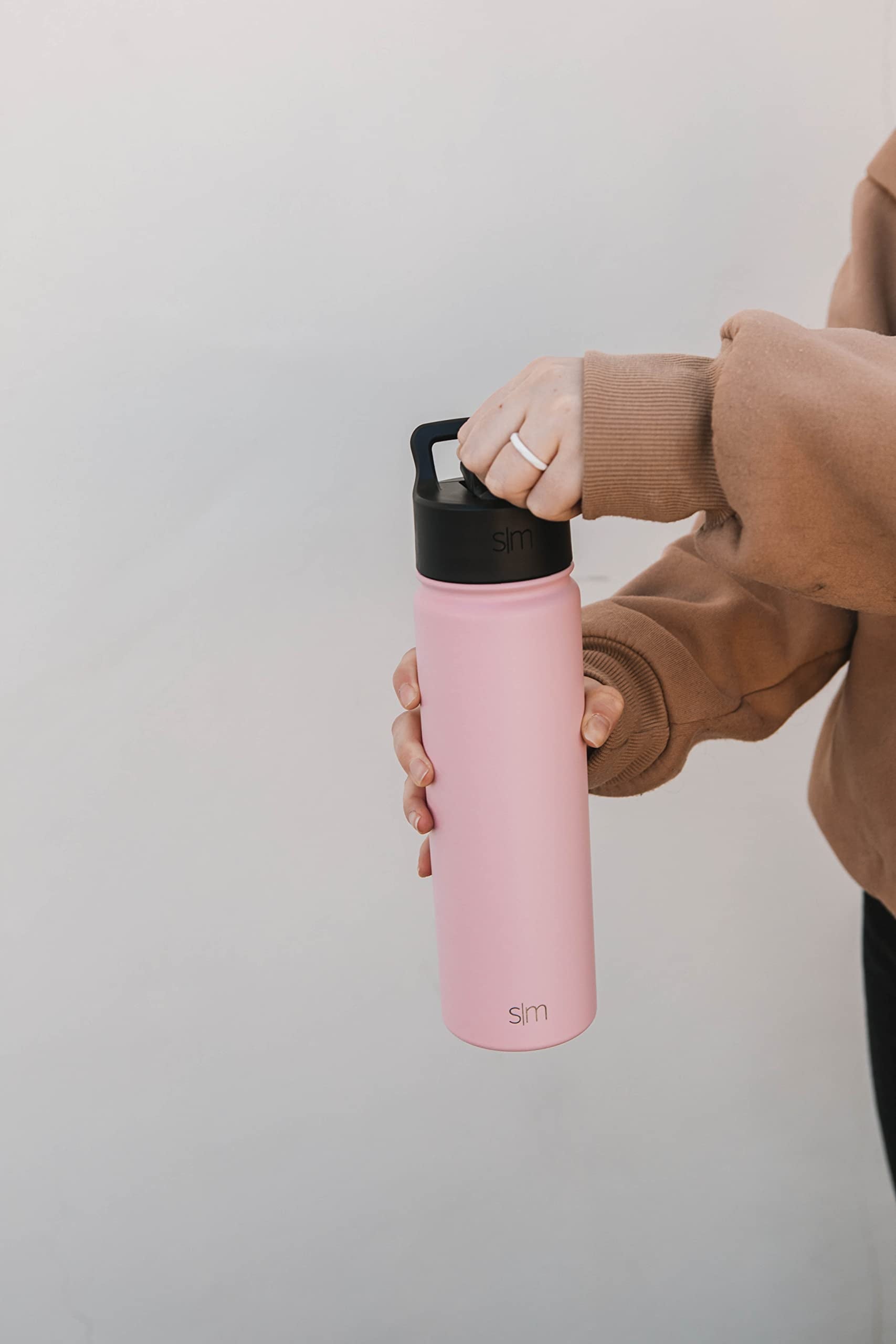 Simple Modern Kids Water Bottle with Straw Lid Vacuum Insulated Stainless Steel Metal Thermos Bottles | Reusable Leak Proof BPA-Free Flask for School | Summit Collection | 18oz, Blush -Blush C687K