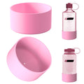 Linkidea 2 Pack Water Bottle Boot Compatible with Nalgene Sustain Wide Mouth 32oz/48oz, Narrow Mouth 32oz, Silicone Anti-Slip Bottle Bottom Bumper Protector (Light Pink) C212K