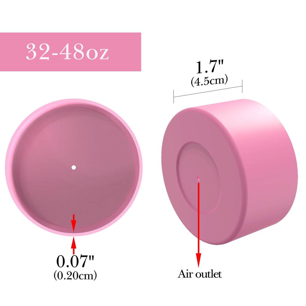Linkidea 2 Pack Water Bottle Boot Compatible with Nalgene Sustain Wide Mouth 32oz/48oz, Narrow Mouth 32oz, Silicone Anti-Slip Bottle Bottom Bumper Protector (Light Pink) C212K