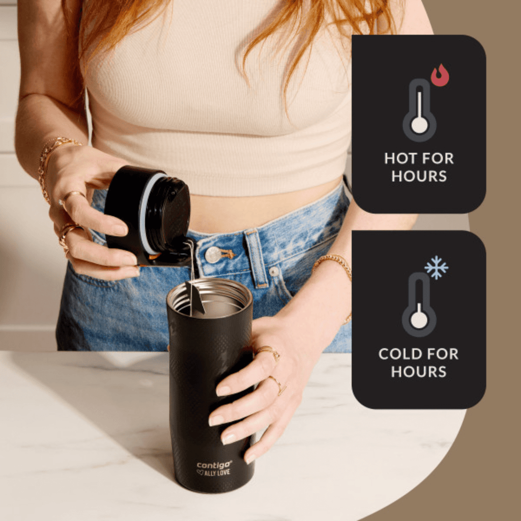 Contigo x Ally Love Autoseal West Loop Vacuum-Insulated Stainless Steel Travel Mug with Easy-Clean Lid, 16 oz, Stellar Jay C028V